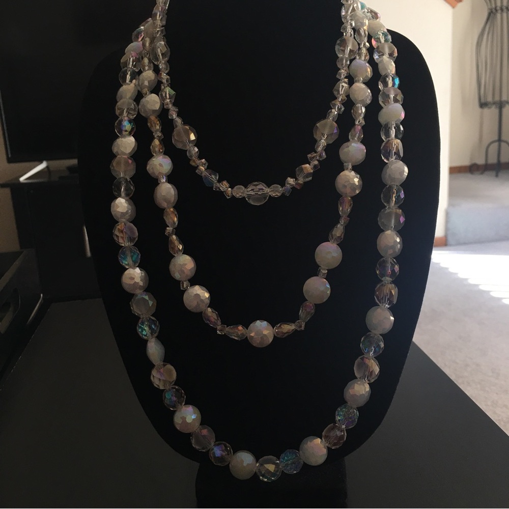 3 Crystal & Glass Necklaces With Earrings